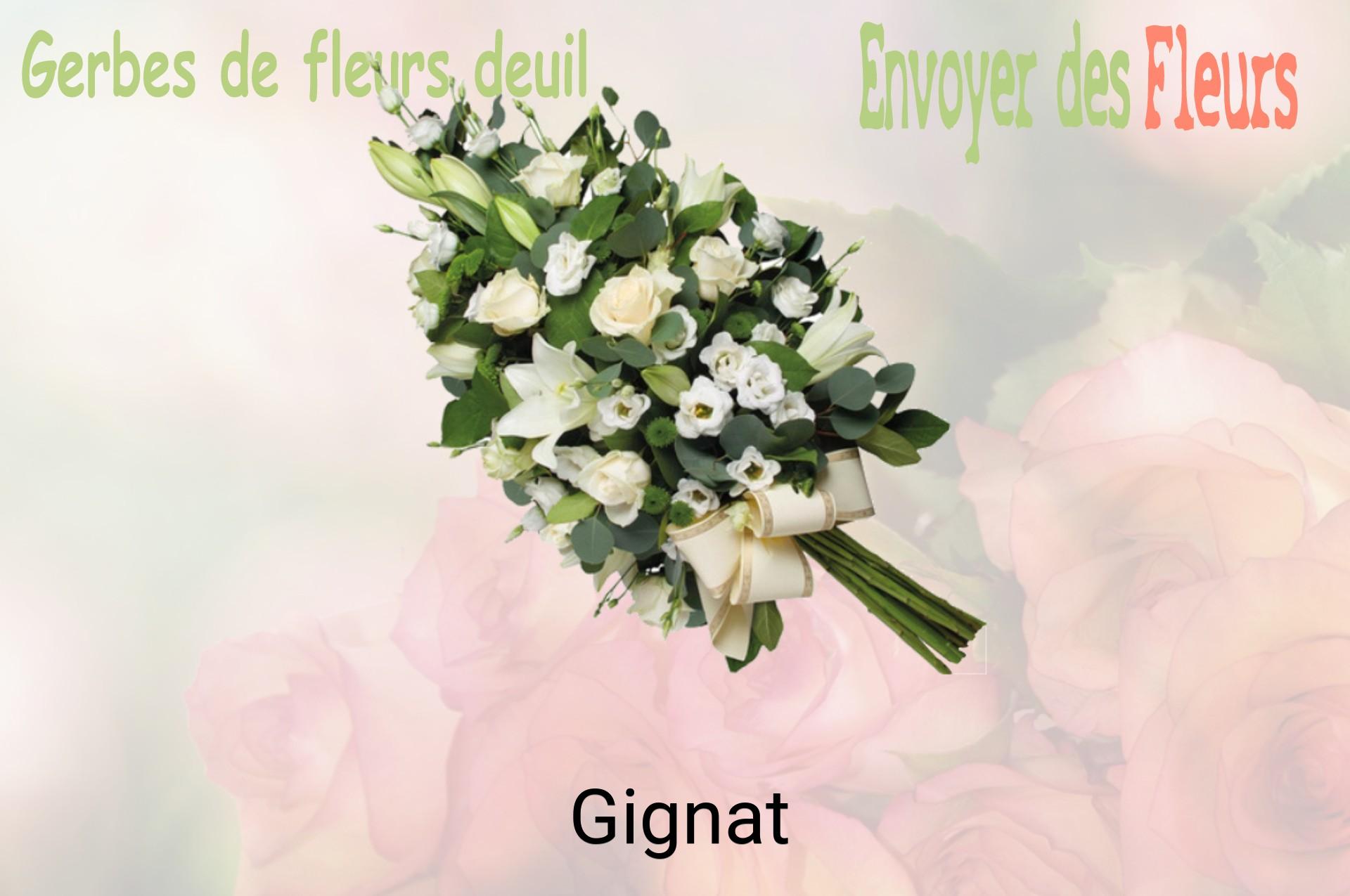 Gerbe de fleurs de deuil livrée à Gignat